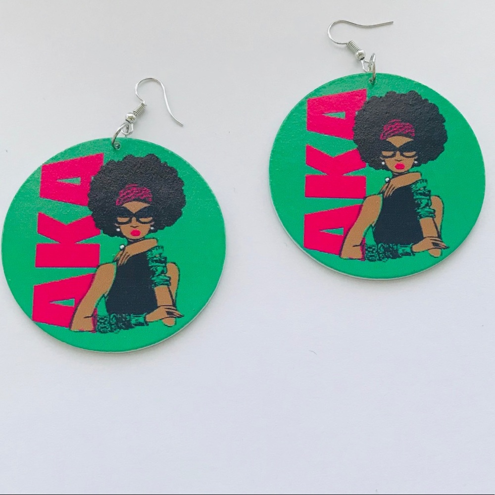 Alpha kappa alpha earrings
